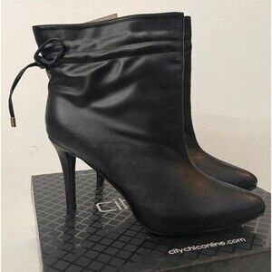 CITY CHIC Wide Fit Paloma Ankle Boot - black, Size 10